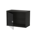 Skåp med glasdörr 58x30 Svartbetsad Ask