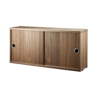 Cabinet with sliding doors 78x20x37 walnut