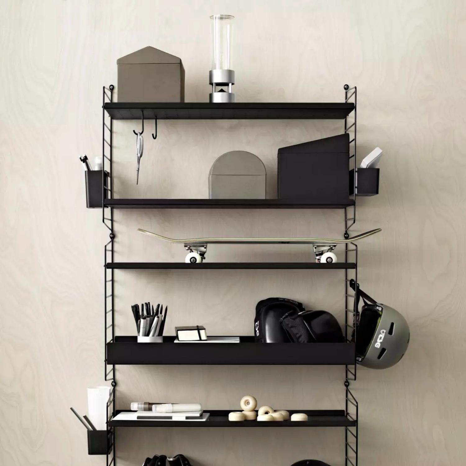 Metallregalboden, niedrig, 78x20, schwarz
