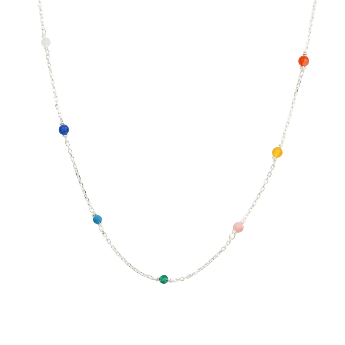 Halsband Santa Monica 42cm Multi Silver