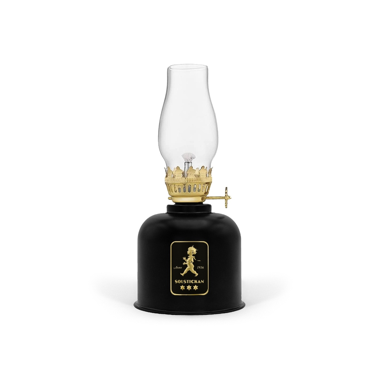 Parafinlampe svart/gull