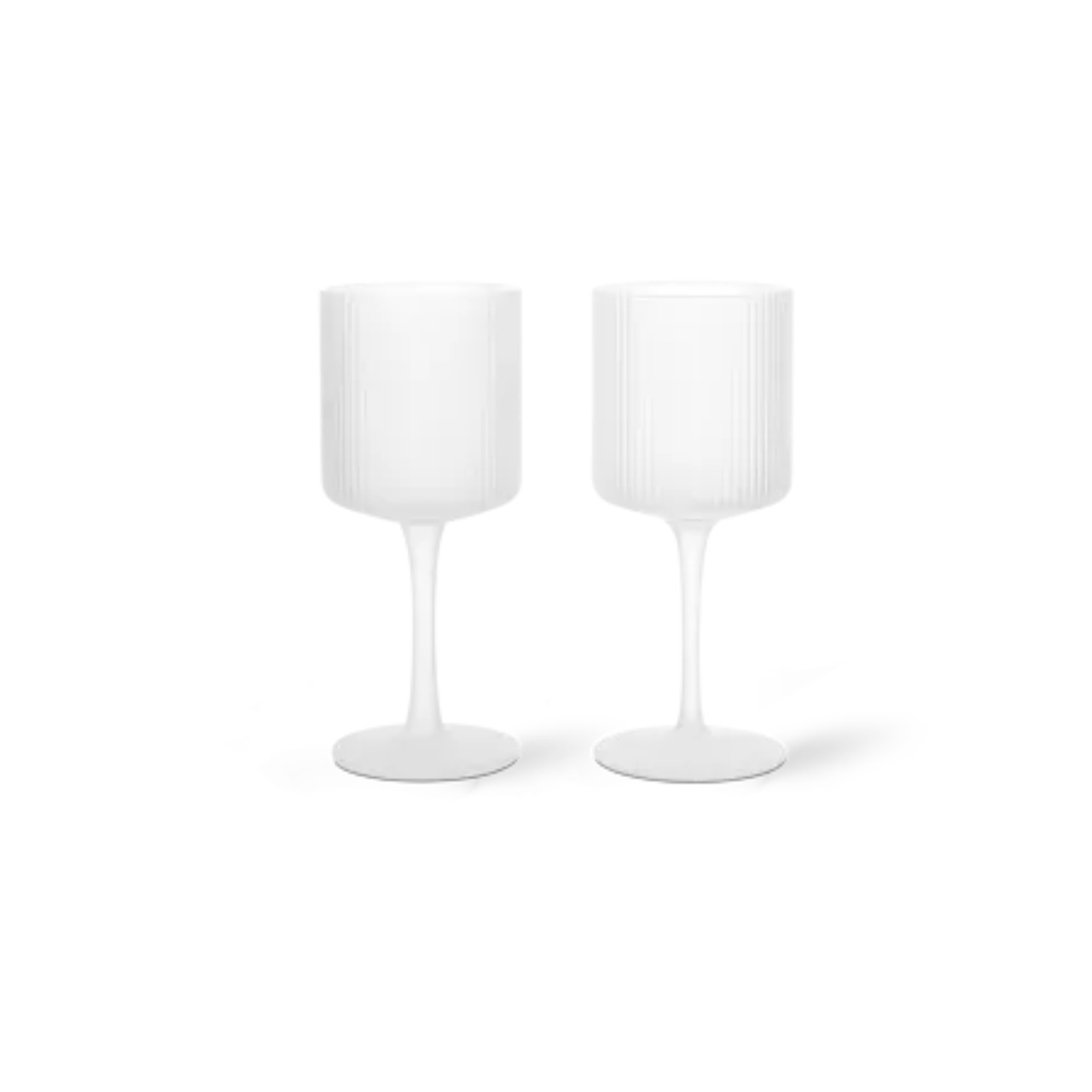 White Ripple Wine Glass 2-Pack Frosted