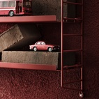 Pocket String Metal Shelf, Oxtorg Red
