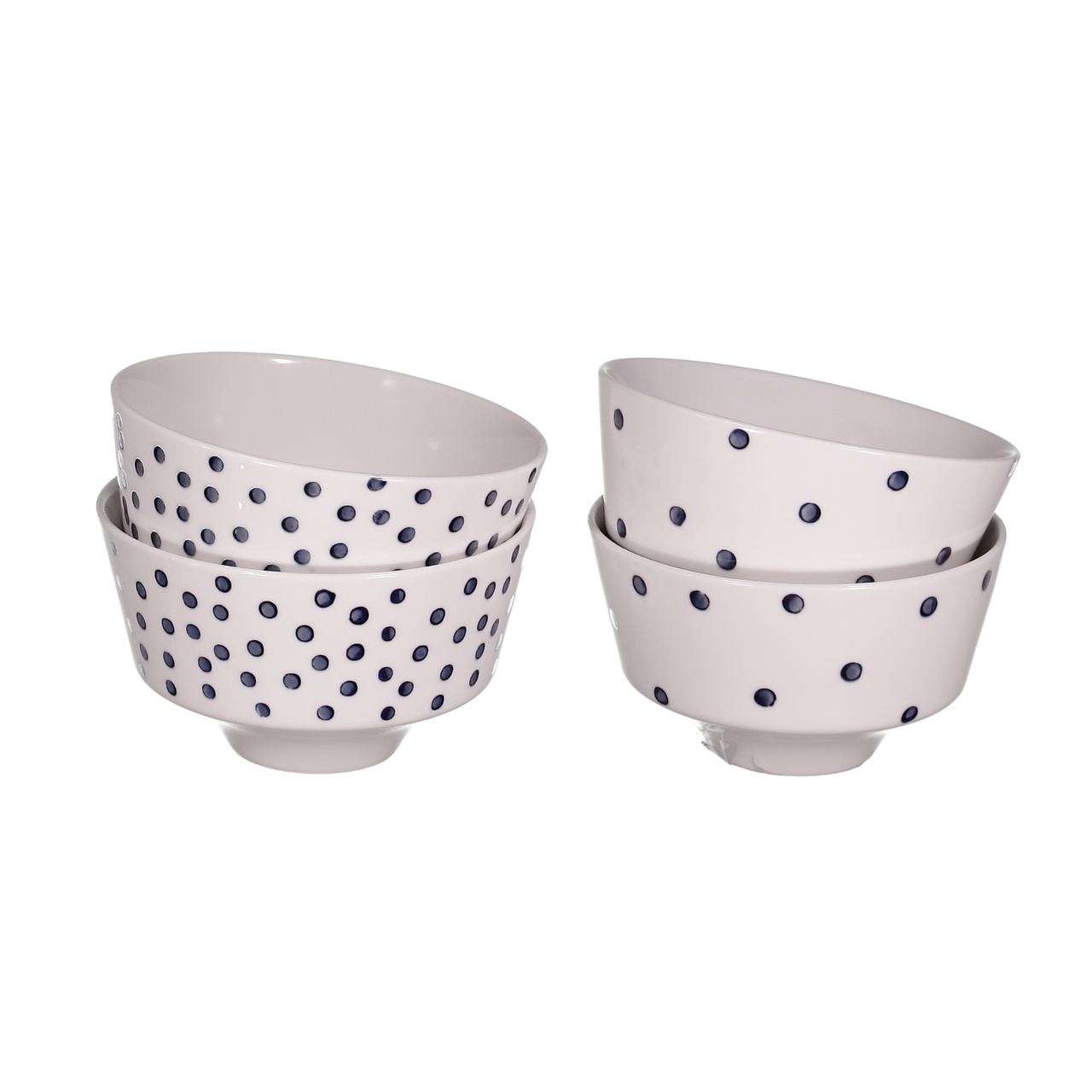 Skål Dots & Dots 4-p vit/blå