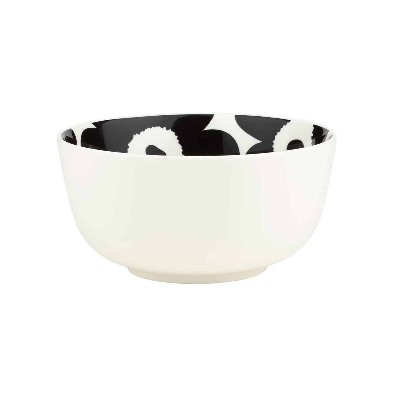 Skål Oiva / Unikko 9 dl svart/vit