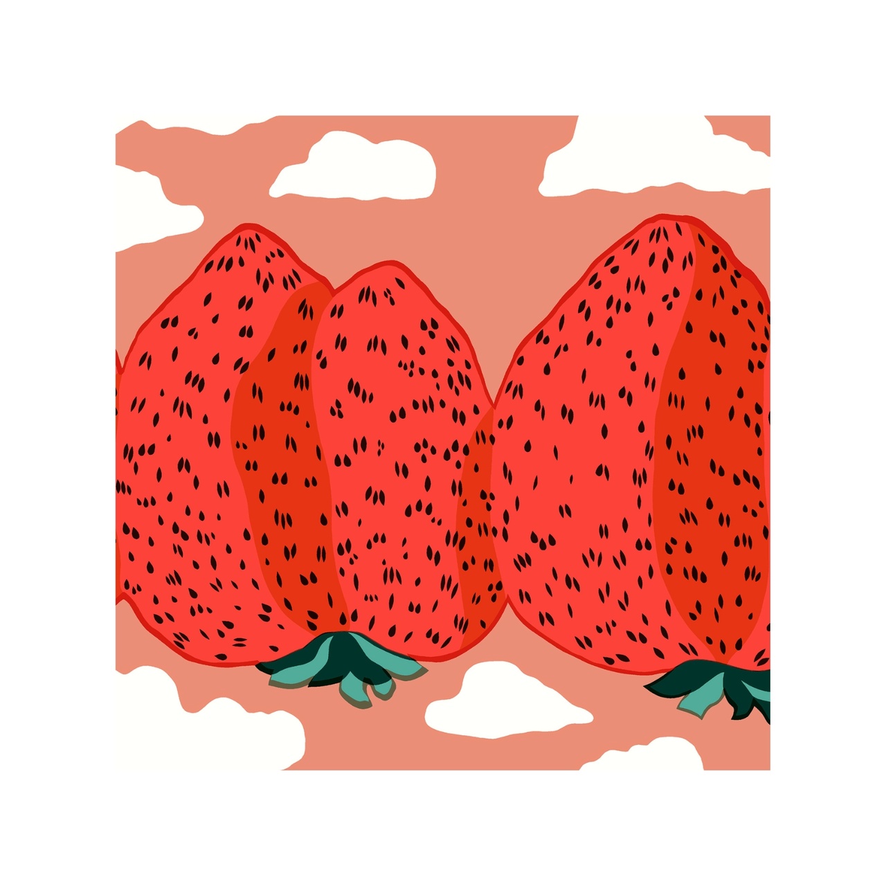 Mansikkavuoret Napkin 33 cm Red