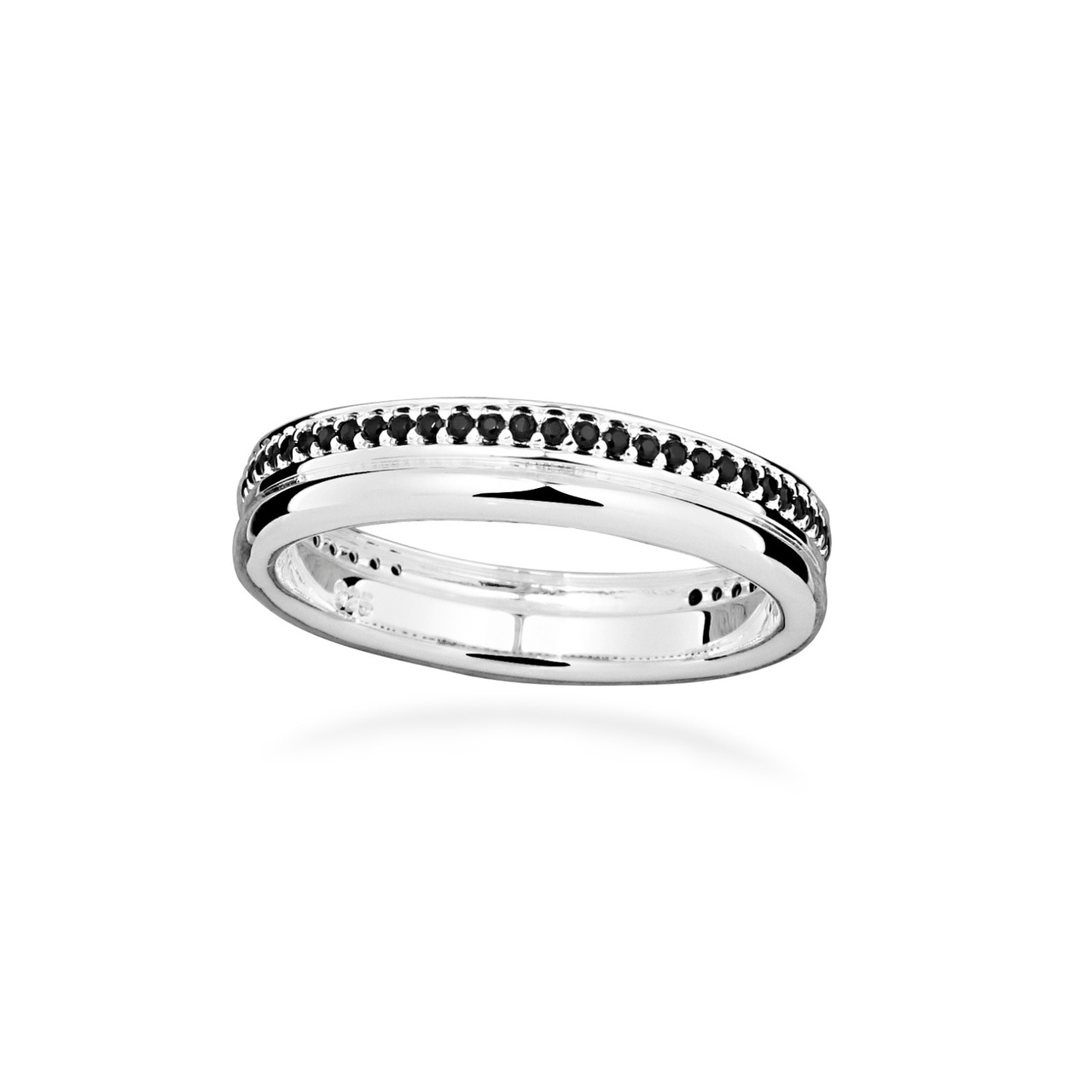 Ring Nano sølv/sort
