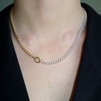 Halsband Fusion 45 cm silver/guld