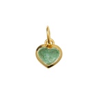 Berlock beloved heart Guld Grön