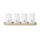 Vega Oval Beige Candle Holder