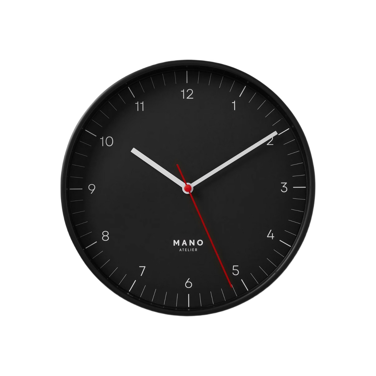 Seinäkello Mano 20 cm Musta