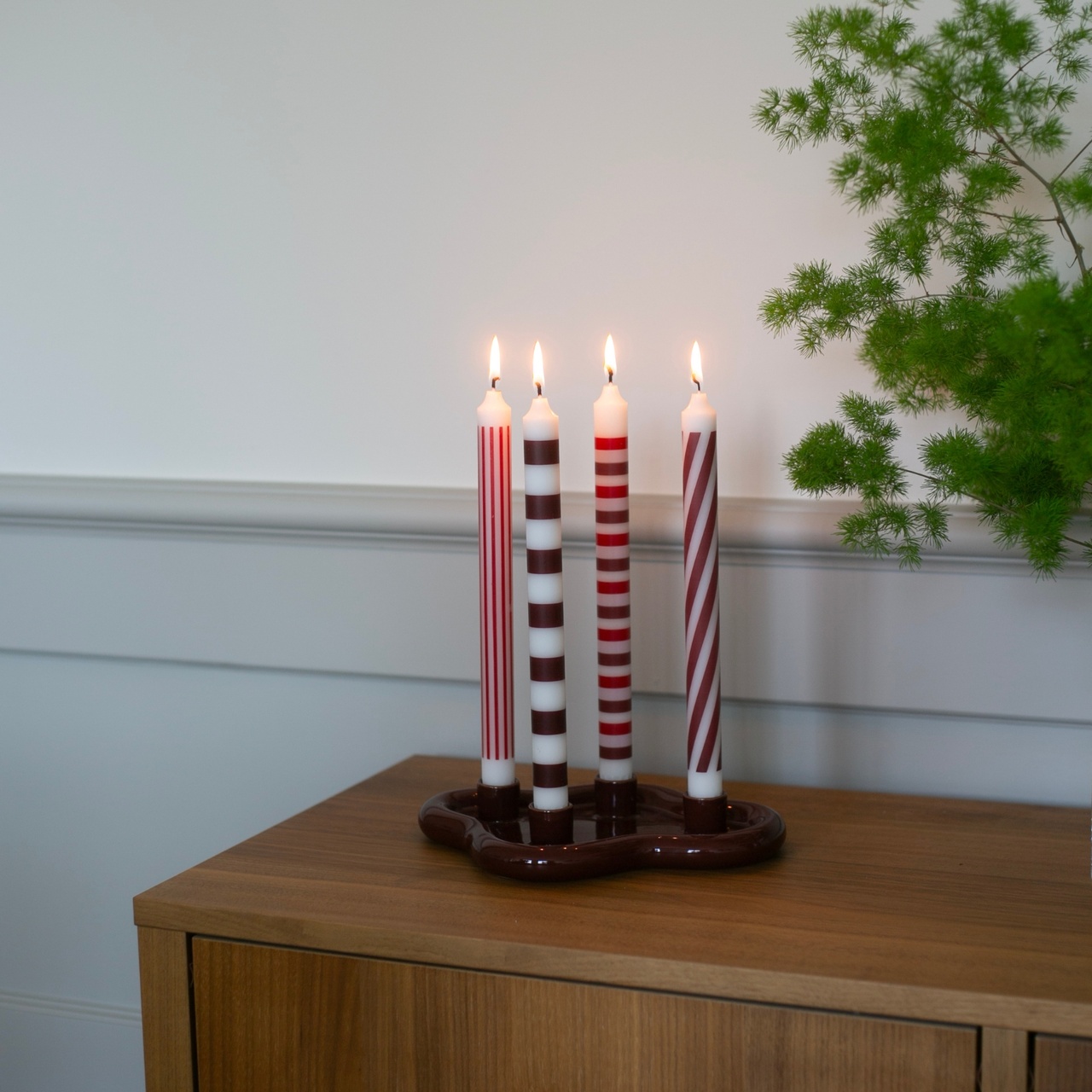 Ljus Randig 4-pack