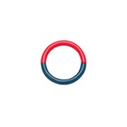 Ring Double color Blue/Coral