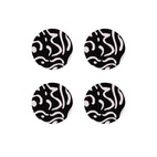 Virvla 9 cm Glass Coasters, Set of 4, Black/White