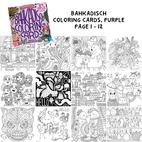 Bok BahKadisch Coloring Cards Lila