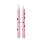 Kronljus Hjärta 2-pack rosa