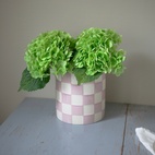 Blumentopf DT Schachbrettmuster Rosa
