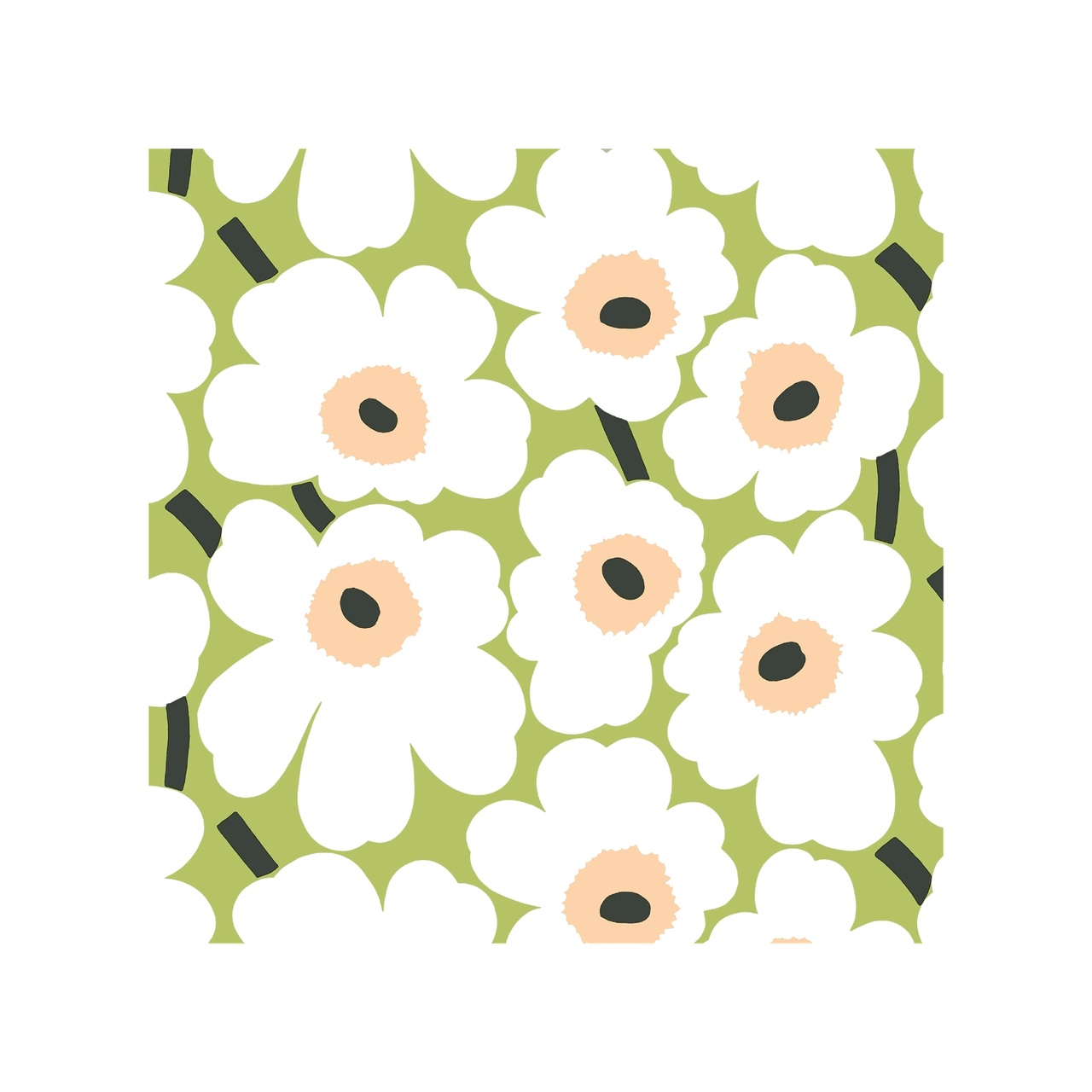 Serviette Unikko Mini 33 cm Hellgrün