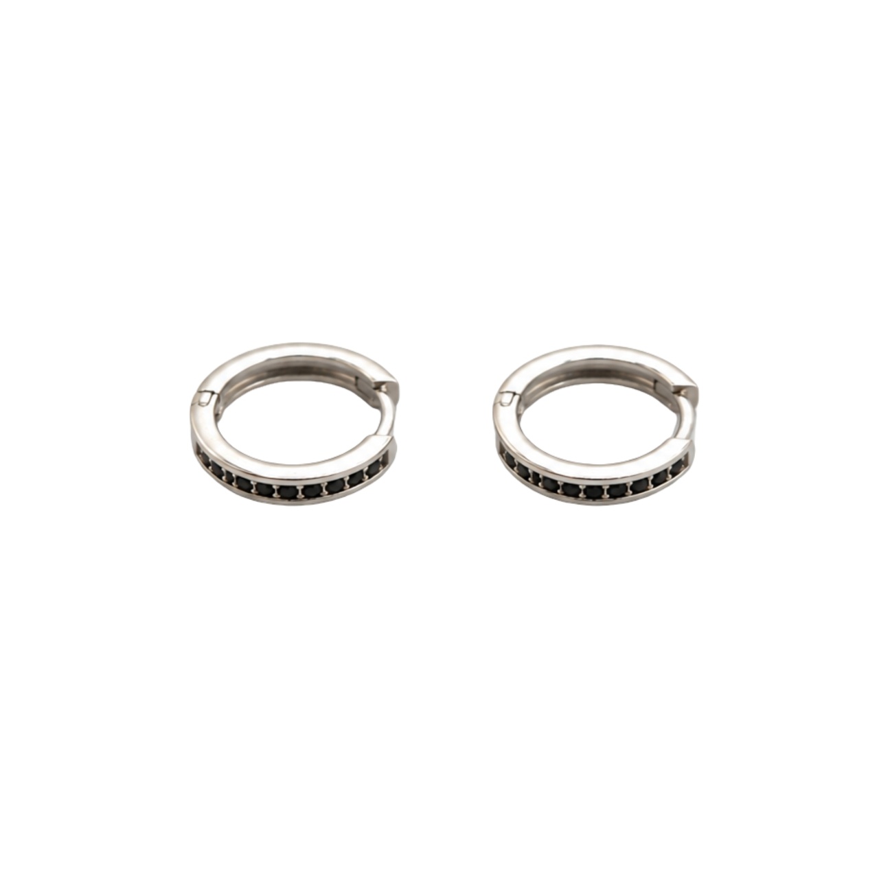 Örhängen Nano silver/svart