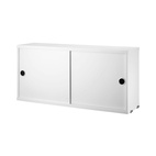 Skab med skydedøre 78x20x37, lakeret