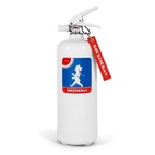 Brandsläckare 2kg vit org. emblem solstickan