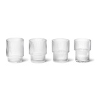 Glas Ripple 4er-Pack 7x9 cm Klar