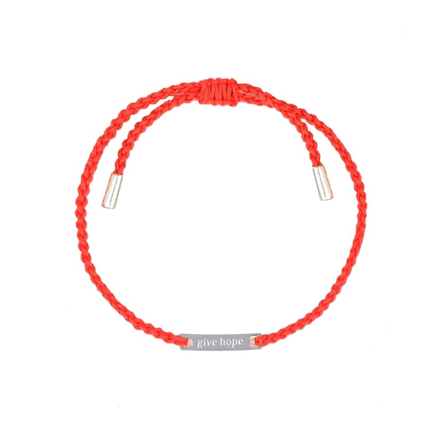 ARMBAND GIVE HOPE tråd/silver Coral