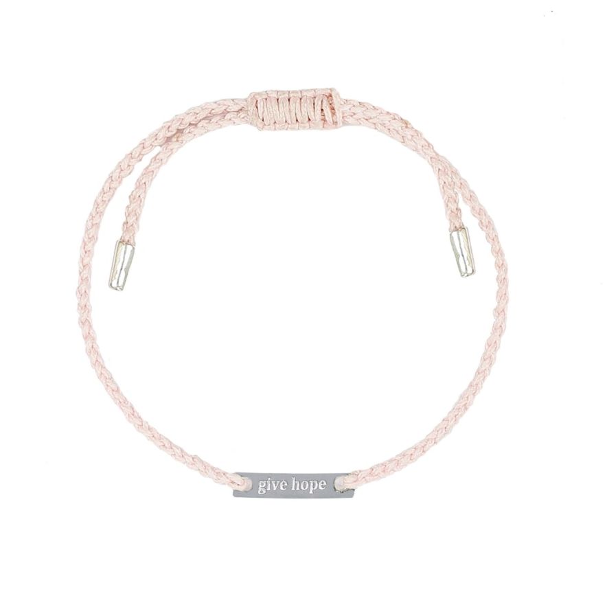 ARMBAND GIVE HOPE tråd/silver Pink