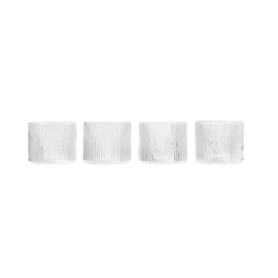 Lavt glass Ripple 4-P Klar