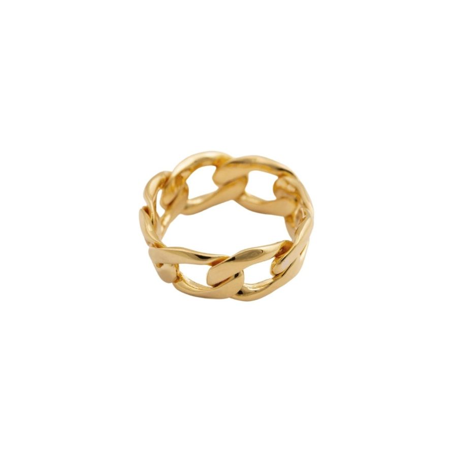 Ring Links Curb Chain Gold 17mm