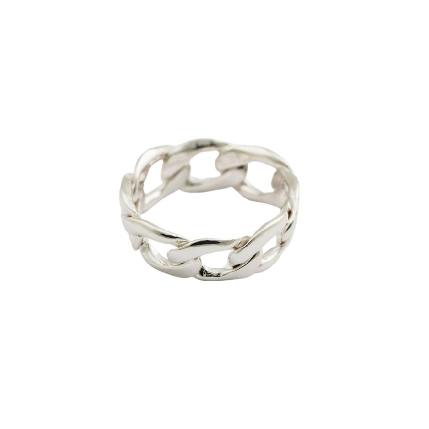 Ring Links Curb Chain Silver