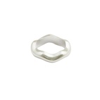 Bolded Wavy Silver -sormus 16 mm