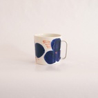 Kaffekopp 25 ml blom blå/orange streck