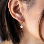 Örhängen Treasure Pearl Hoops Guld